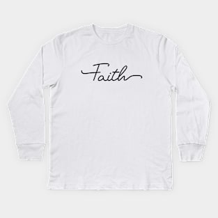 Faith minimalist christian shirt Kids Long Sleeve T-Shirt